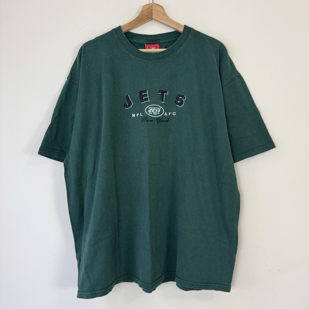Vintage Y2k New York Jets NFL Embroidered Green Tee Shirt - XXL